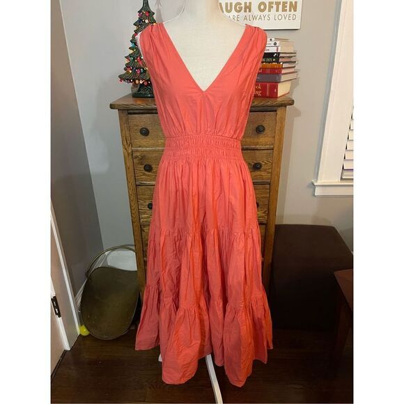 Anthropologie - Pink Rose Maeve Tiered Midi
Smocked Casual Maxi Dress size 4 - Picture 7 of 8